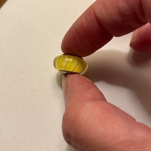 Yellow murano glass pandora charm
